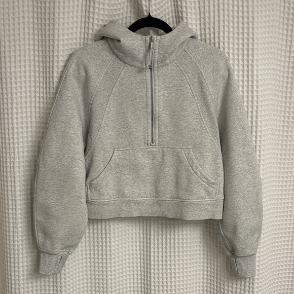lululemon athletica Tops - Lululemon Scuba Oversized Half-Zip Hoodie ~ XS/S ~ HC Ultra Light Grey